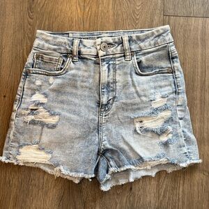 Women’s American Eagle Size 0 Curvy Hi Rise Shortie Denim Shorts